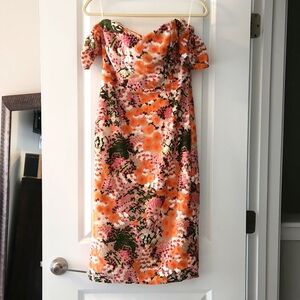 Dress the population Tara off the shoulder midi dress. Size M. Worn once.